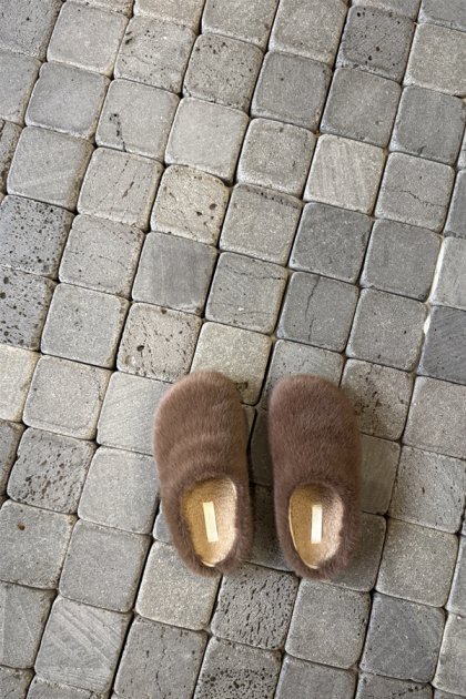 Montmart fur mule slippers Montmart fur mule slippers