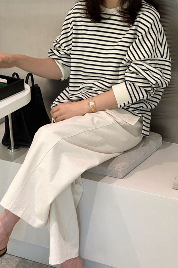 Goen Stripe Man-to-Man Goen Stripe Man-to-Man