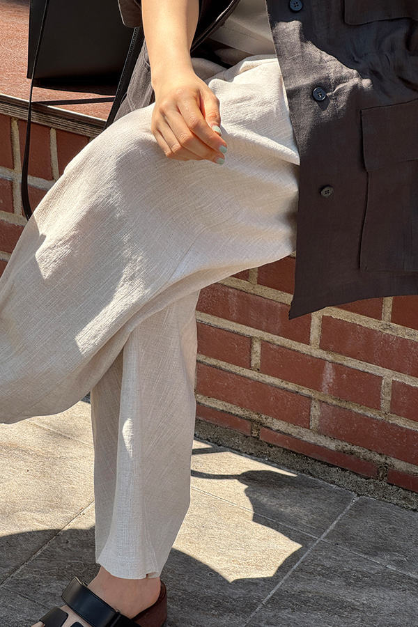 holic 5126 Linen Elastic Waist Slacks holic 5126 Linen Elastic Waist Slacks